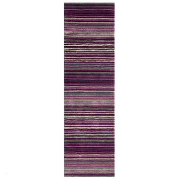 Carter Modern Stripe Hand Woven Wool Berry Purple/Grey/Beige Berry Runner-Melrose-Rug Love - The Most Loved Rug Store